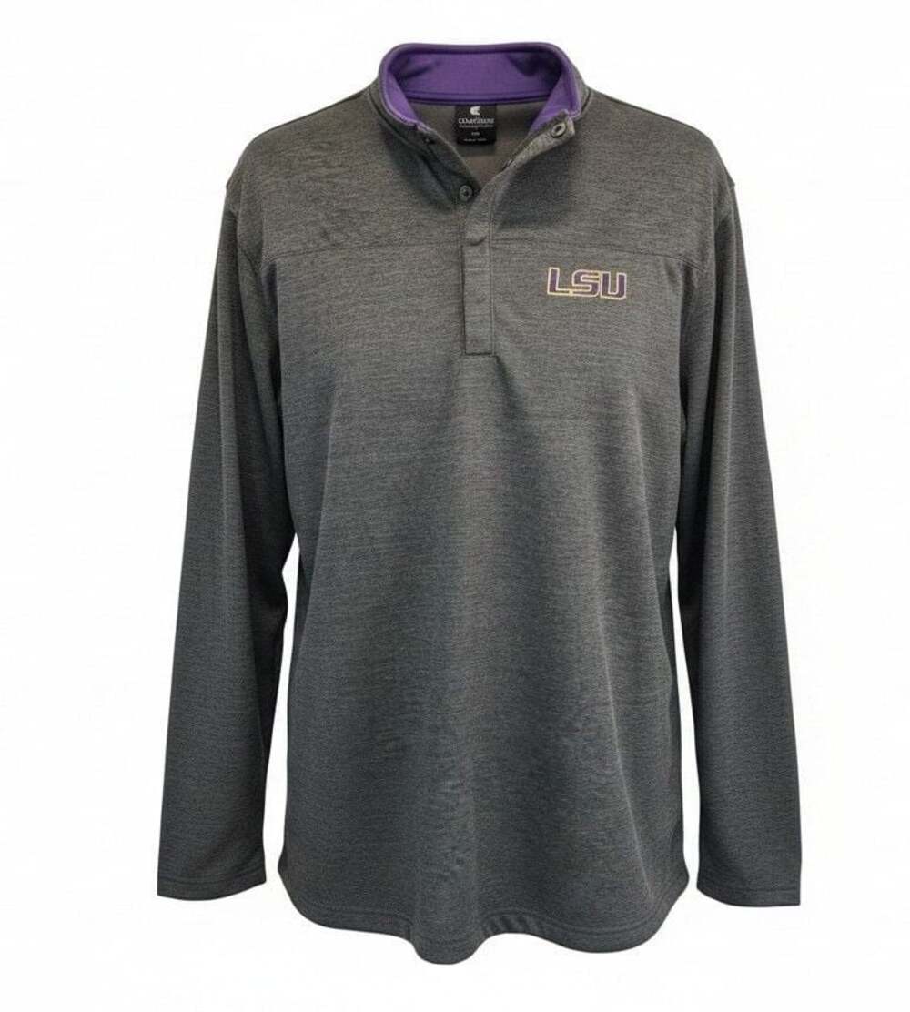 Colosseum LSU Tigers Men's Grey Chase Quarter-Zip Pullover